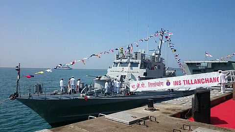 INS Tillanchang.(Photo |Twitter via @indiannavy )