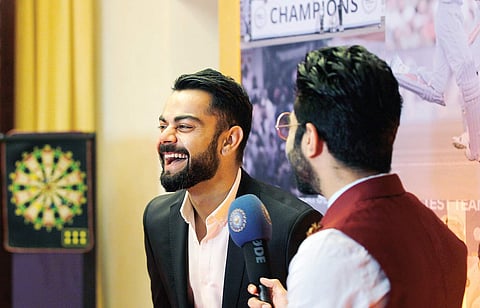 Virat Kohli, recipient of the Polly Umrigar Trophy, at the BCCI annual awards function in Bengaluru on Wednesday.