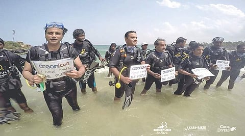 A pledge taken underwater