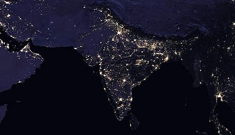 Nighttime images of India in 2016. Courtesy: NASA Earth Observatory images by Joshua Stevens, using Suomi NPP VIIRS data from Miguel Román, NASA's Goddard Space Flight Center.