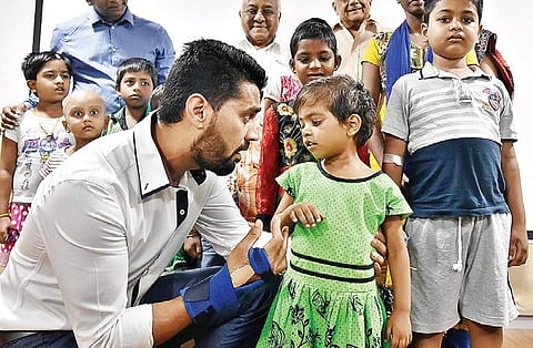 Murali Vijay launches the ‘Children’s Cancer Cure 2017’ project, initiated by the Ray of Light Foundation, to provide free treatment to underprivileged kids | P JAWAHAR