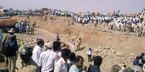 The rescue teams dug 22 borewells to create a tunnel to reach Kaveri; their efforts were delayed as Kaveri slipped 2 ft further down in the borewell | Express