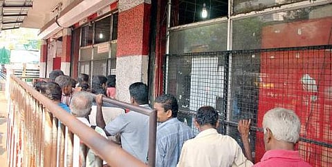 The Consumerfed outlet near High Court saw a big rush on Monday K Shijith