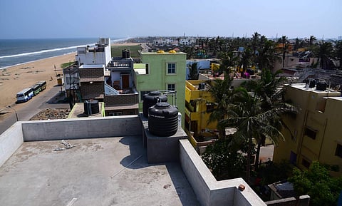 A stretch of beach on the East Coast Road, with buildings creeping towards the shoreline | Suneesh P Surendran