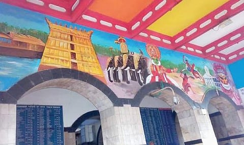 The mural paintings at Thiruvananthapuram Central Railway Station Express