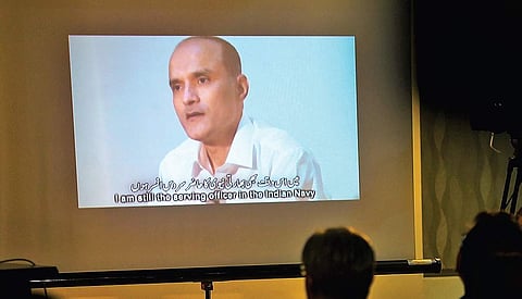 A video grab of Kulbhushan Jadhav’s statement released by Pakistan. | Express Photo Service