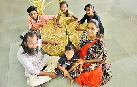 K M Hilal and his family at Chandrasekharan Nair stadium B P Deepu