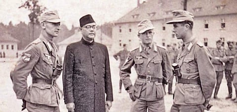 Netaji with German officers.