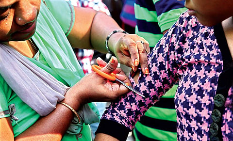 Students were made to cut their sleeves in Chennai. (File | EPS)