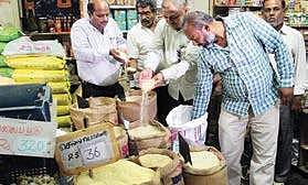 Officials of Tamil Nadu Food Safety and Drug Administration conducting raids at shops located in Kamarajar Salai in Madurai on Friday | K K SUNDAR