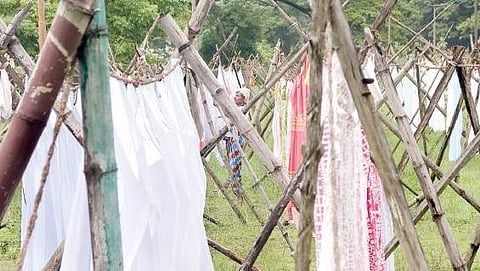 Clothes hung on lines at Dhobi Khana at Fort Kochi Express