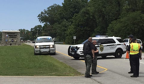 Authorities block an entrance to Redstone Arsenal, Tuesday, June 27, 2017, in Huntsville, Alabama. (Photo | AP)