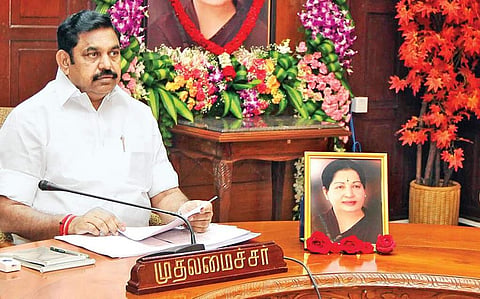 Tamil Nadu Chief Minister ‘Edappadi’ K Palaniswami during the Cabinet meeting at the Secretariat in Chennai on Thursday.