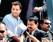 Rahul Gandhi with SPG guards