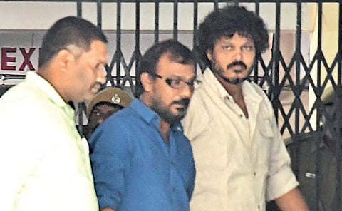 Tollywood cinematographer Shyam K Naidu enters Abkari Bhavan for interrogation on Thursday | Express photo