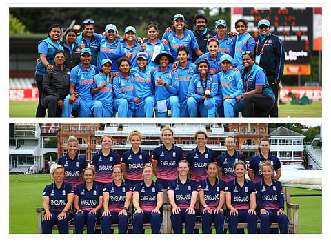 A few names to keep in mind ahead of Sunday's summit clash in the ICC Women's World Cup between India and host England. (Photos | Facebook/Indian Cricket Team and Facebook/England Cricket)
