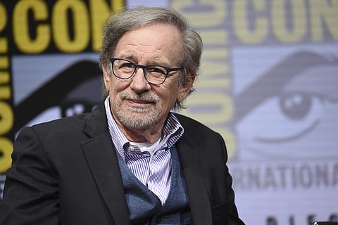 Steven Spielberg attends the Warner Bros. 'Ready Player One' panel on day three of Comic-Con International on Saturday, July 22, 2017, in San Diego. (Photo by Richard Shotwell/Invision/AP)