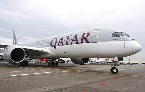 In this Jan. 15, 2015 a new Qatar Airways Airbus A350 approaches the gate at the airport in Frankfurt, Germany. (File | AP)