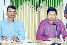 District Collector K Bhaskar speaking at a review meeting in Eluru on Saturday | Express