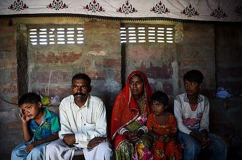 This photo taken on June 16, 2017 shows a family of Pakistani Hindus living in an unauthorised settlement in Jodhpur in India's western state of Rajasthan. (Photo | AFP)
