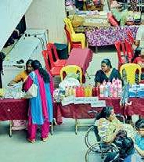 Exhibition and sale of handicrafts at Saphalyam Complex B P Deepu