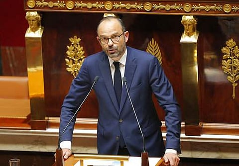 French Prime Minister Edouard Philippe delivers a speech during a confidence vote debate at the national assembly in Paris, France, Tuesday, July 7, 2017. Edouard Philippe is set to face a confidence vote at parliament after his first big speech to detail