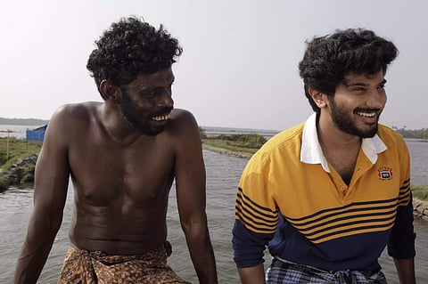 Vinayakan and Dulquer Salmaan in 'Kammattipaadam'. (Photo Facebook)