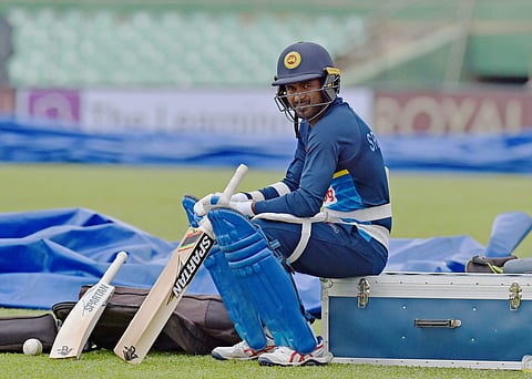 Caption: Dambulla Sri Lankan ODI skipper Upul Tharanga takes a break during a practice session at Rangiri Dambulla International Cricket Stadium in Dambulla Sri Lanka on Saturday. (Photo | PTI)