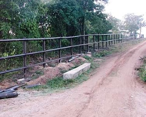 The rail barrier fencing around conflict zones of Banneghatta National Park | G Veeresh