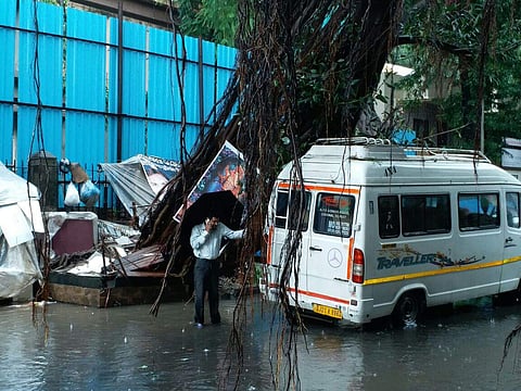 Water-logging was reported in low-lying areas of Parel and Sion. A tree fell on the busy Saat Rasta road, affecting road traffic. (Express Photo Service)