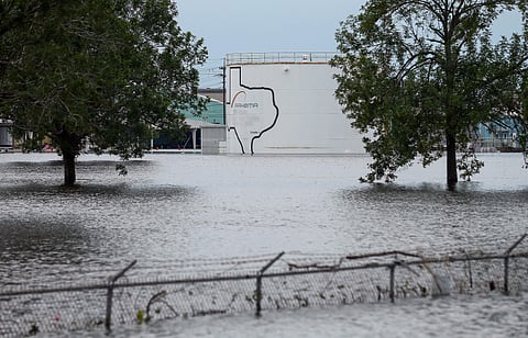 The Arkema Inc. chemical plant is flooded from Tropical Storm Harvey, Wednesday, Aug. 30, 2017, in Crosby, Texas. (AP)