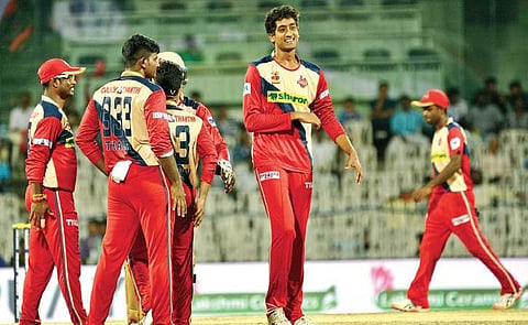 R Sai Kishore of Chepauk Super Gillies celebrates on Friday | D SAMPATHKUMAR