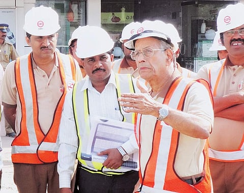 E Sreedharan reviewing the Metro work (file pic)
