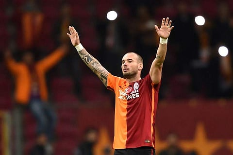 Wesley Sneijder completes signing with Nice Ligue 1 club from Galatasaray. | File | AFP