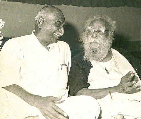 'Periyar' E. V. Ramasamy (right) with K Kamaraj. (File photo | Express)