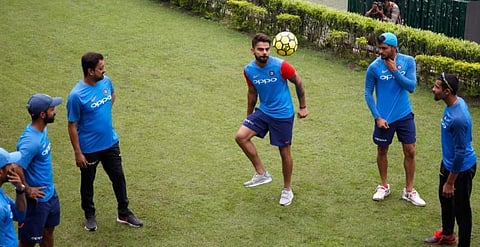 Indian team at Eden Gardens (Twitter/BCCI)