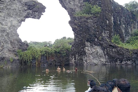 Police and local residents conducting search in Pettamala quarry pit for the missing students on Wednesday | Express