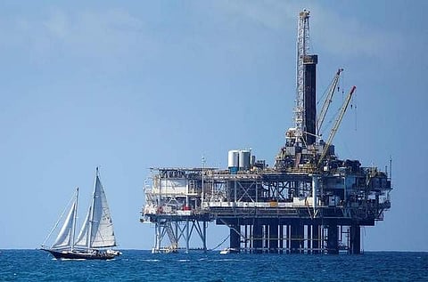 An offshore oil platform is seen in Huntington Beach, California, U.S. | REUTERS