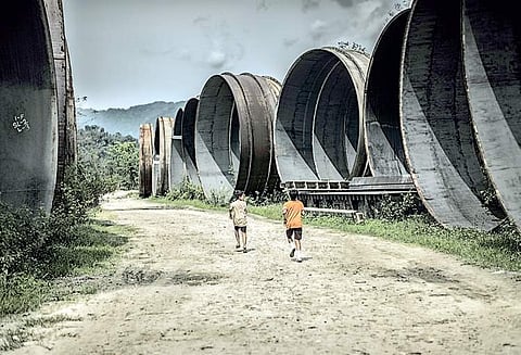 Still from the film The Rainbow Fields
