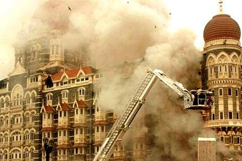 The Taj in Mumbai under attack during the 2008 terror strike. (File Photo | PTI)