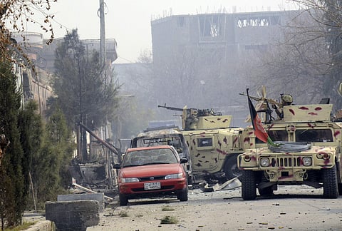 fghan security personnel arrive the scene of the deadly suicide attack in Jalalabad | AP