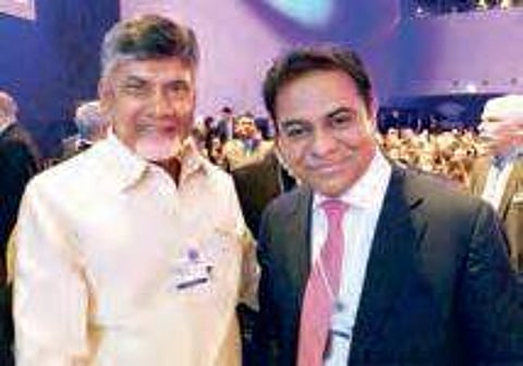 CM N Chandrababu Naidu with TS Minister KTR at Davos
