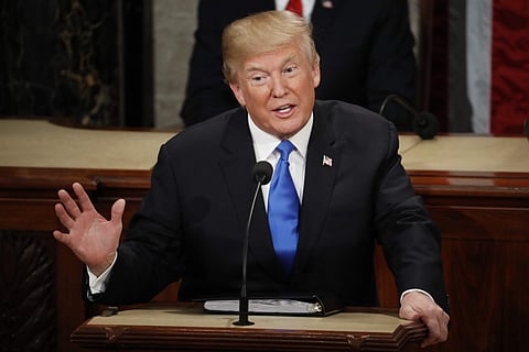 US President Donald Trump gives speech in his first State of Union address. (File | AP)