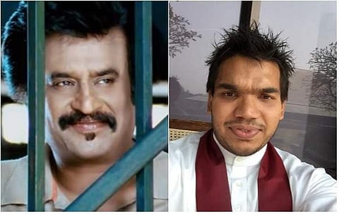 Actor Rajinikanth and former Sri Lankan President Mahinda Rajapaksa's son Namal