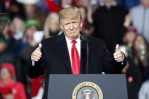 President Donald Trump speaks at a rally endorsing the Republican ticket, Friday, Oct. 12, 2018, in Lebanon, Ohio. (Photo | AP)