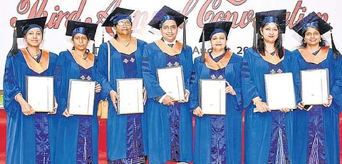 PHD degree holders at the third annual convocation of REVA university