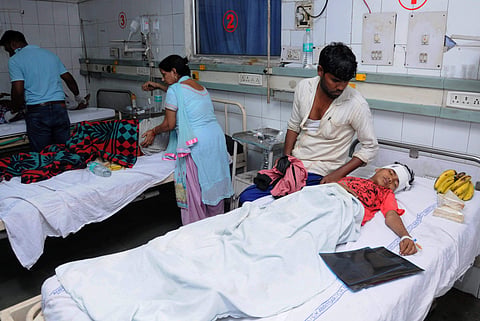 Amritsar Injured victims of train accident being treated at a hospital in Amritsar Friday Oct 19 2018. Officials said at least 60 bodies have been found and many more injured have been admitted to a government hospital after the accident near the site of