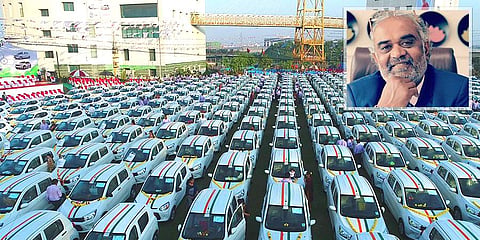 It is estimated that the showroom value of the 600 cars would be over Rs 14.6 crores. (Photos | Facebook/Savji Dholakia)