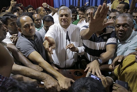 Wickremesinghe's United National Party (UNP) is set to hold a protest on Tuesday in the capital, Colombo.