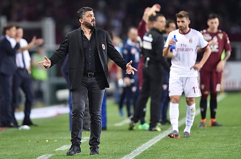 AC Milan's head coach Gennaro Gattuso reacts during the Italian Serie A match (File | AP)